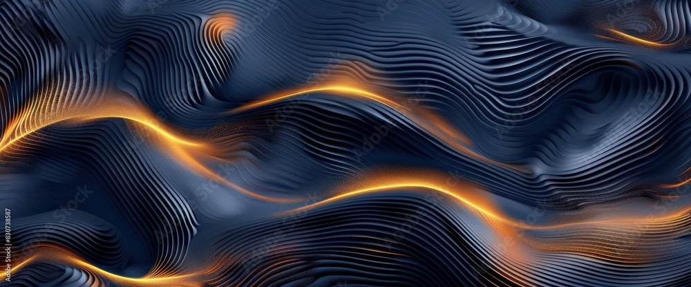 A blue and orange wave with a lot of sparkles