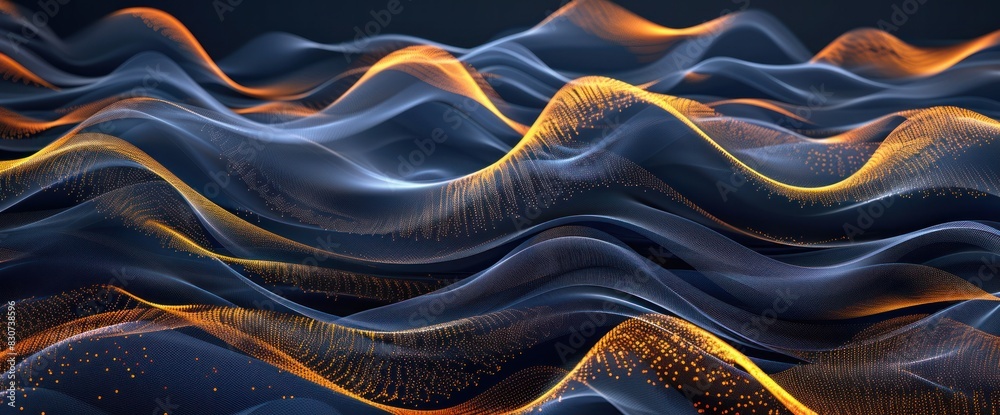 Naklejka premium A series of waves with a golden hue
