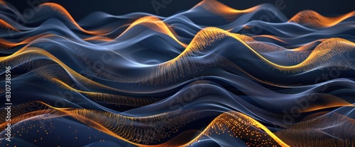 A series of waves with a golden hue