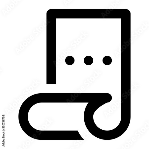 receipt one line bank and finance icon