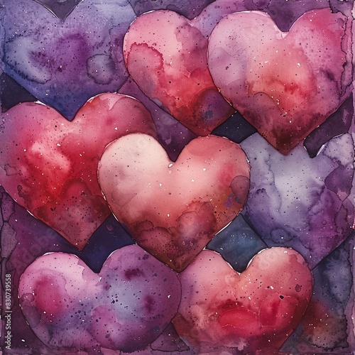 Vibrant Hearts Mosaic Art