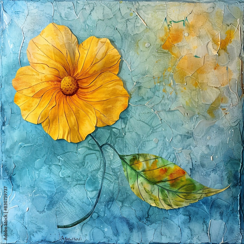 Artistic Floral Quilt Square: A Vibrant Display of Nature's Palette