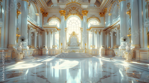 Decorated empty throne hall