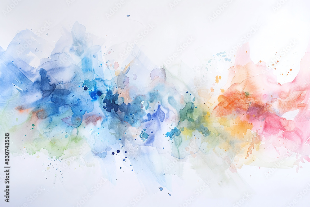 Watercolor Splashes Abstract Modern Art