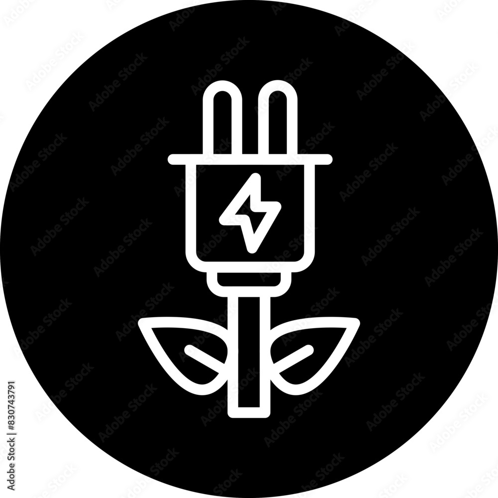 Eco Power Socket Icon Style Eco Power Socket Icon Style