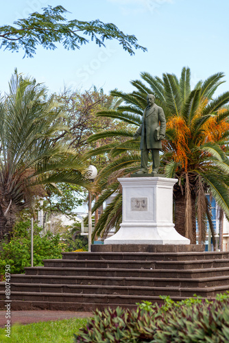Statue of François Césaire de Mahy in Saint-Pierre de la Reunion photo