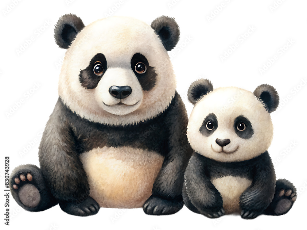 Panda bear with bamboo