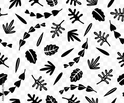 Leaves and leaf, seamless vector background. Plant, nature, foliage and flora, pattern, vector design and illustration