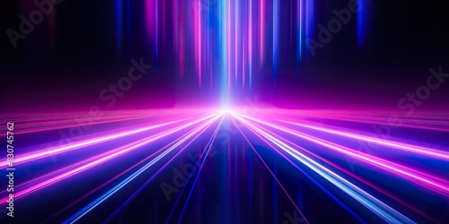 3d render  abstract minimal background  vertical pink blue neon lines  glowing in ultraviolet spectrum