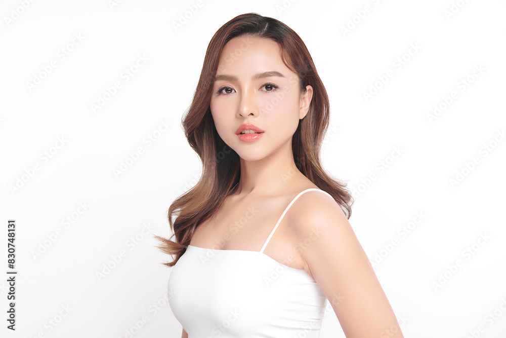 Beautiful young asian woman with clean fresh skin on white background, Face care, Facial treatment, Cosmetology, beauty and spa, Asian women portrait. Beautiful young asian woman with clean fresh skin on white background, Face care, Facial treatment, Cosmetology, beauty and spa, Asian women portrait.