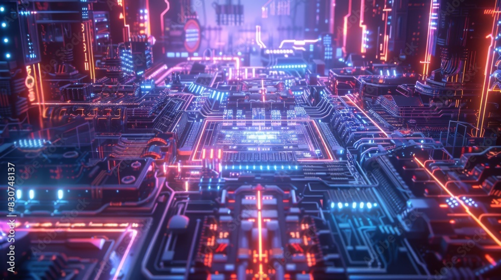 Close-up of Advanced Circuit Board Technology