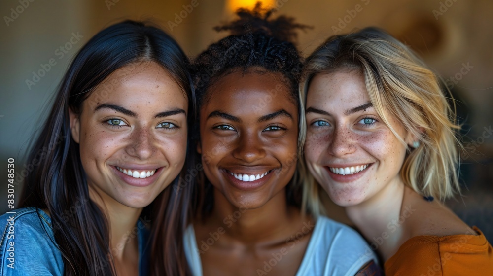 Friendly Smiles: A Group of Four Posing for a Photo Friendly Smiles: A Group of Four Posing for a Photo