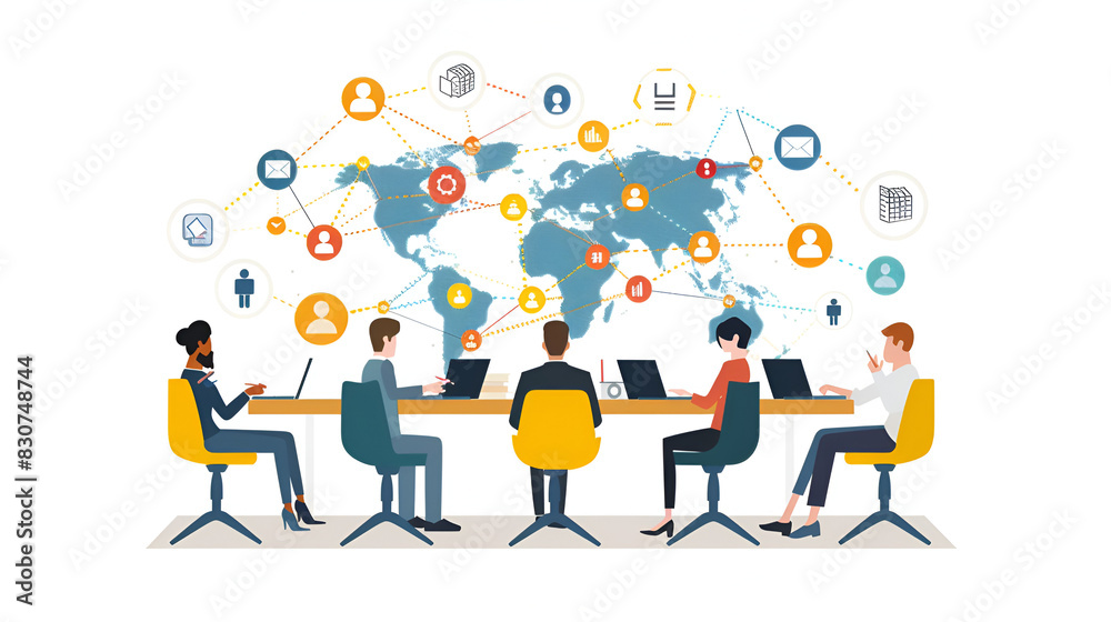 Business meetings and making agreements, generative AI Business meetings and making agreements, generative AI