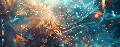 Wallpaper Mural A mesmerizing symphony of intertwining music notes in a stunning illustration Torontodigital.ca