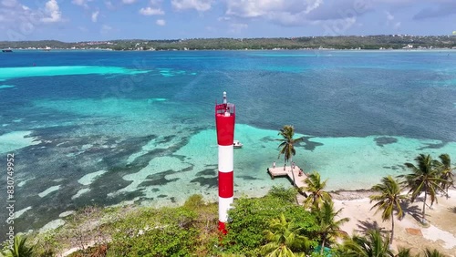 San Andres Lighthouse At San Andres Providencia Y Santa Catalina Colombia. Beach Landscape. Caribbean Paradise. San Andres At Providencia Y Santa Catalina Colombia. Seascape Outdoor. Nature Tourism. photo