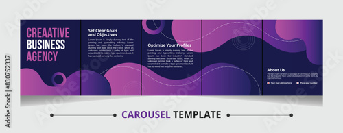 Set Of Carousel Post Template, carousel or microblog templates for social media posts, with creative  work, Social banner design,