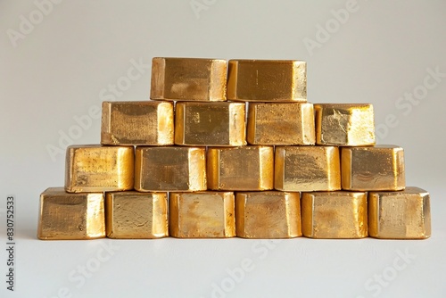 Gold Bars Piled High for Display