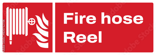 ISO fire prevention safety sign_fire hose reel landscape size 1/2 a4,a3,a2,a1