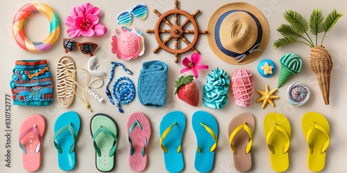 Vibrant Summer Vacation Pack: A Colorful Collection of Beach Essentials