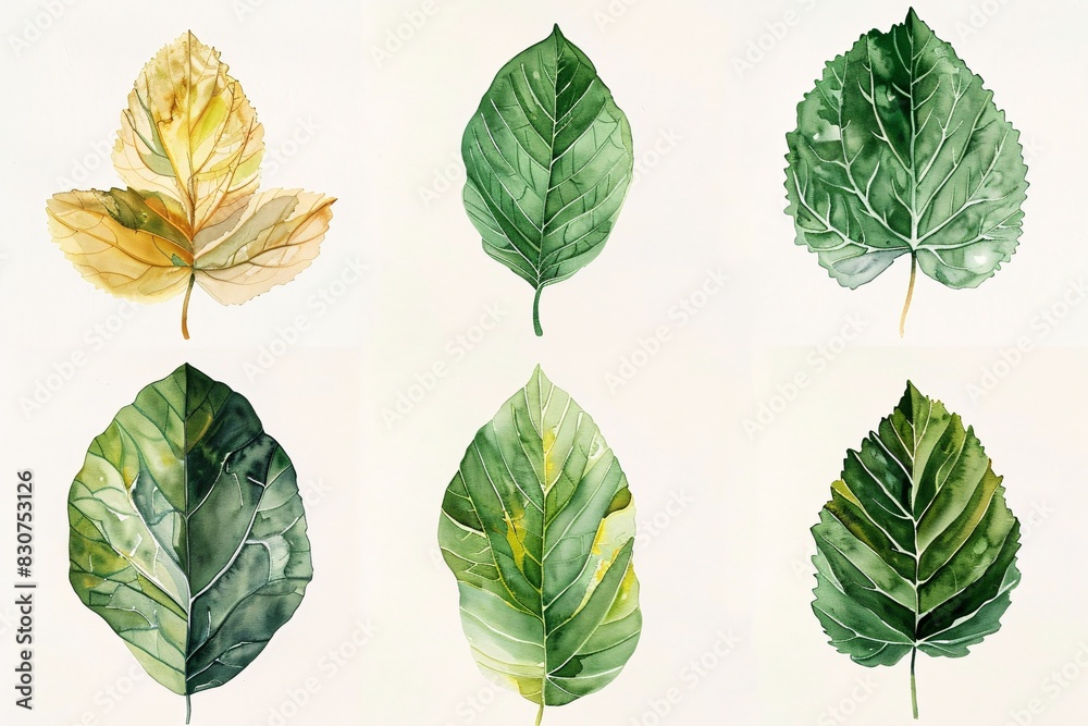 Fototapeta premium A Collection of Stylized Maple Leaf Illustrations