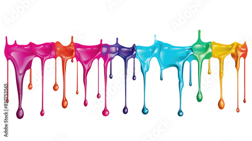 Colorful Paint Splashes on White Background
