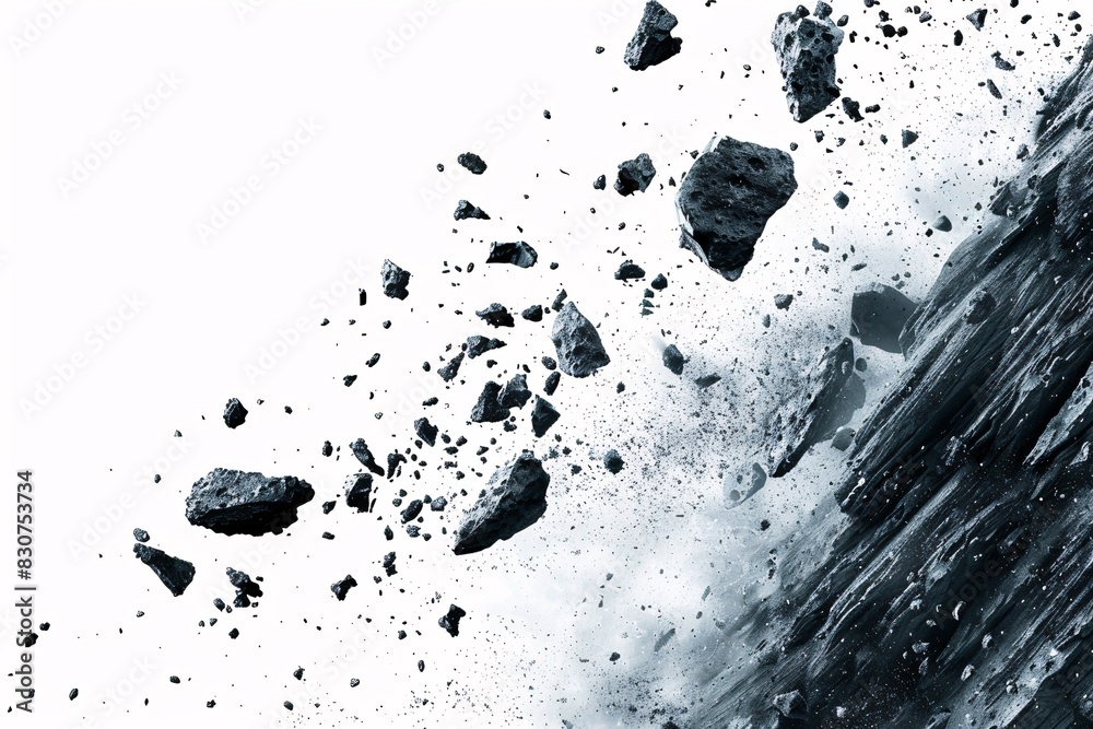 Fototapeta premium Rockfall: A Geological Event