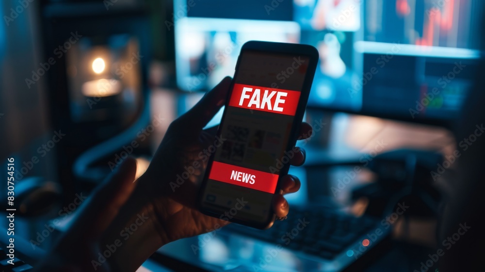 The smartphone with fake news The smartphone with fake news