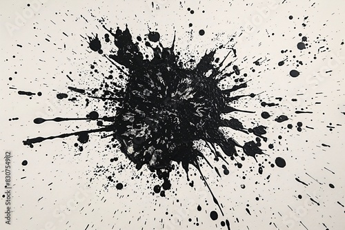 Abstract Art: Splatter Pattern with Black and White Color Palette