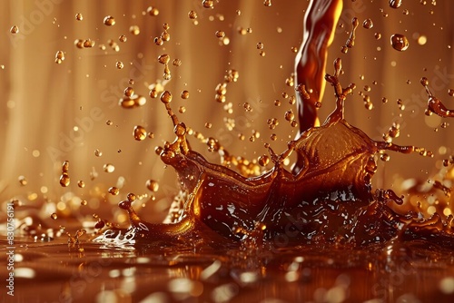 Splash of Coffee Drops in Motion