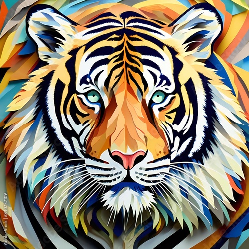 A tiger portrait vector wall art