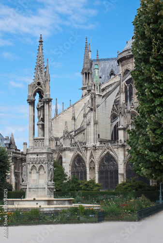 View on Notre-Dame de Paris cathedral in Paris, France