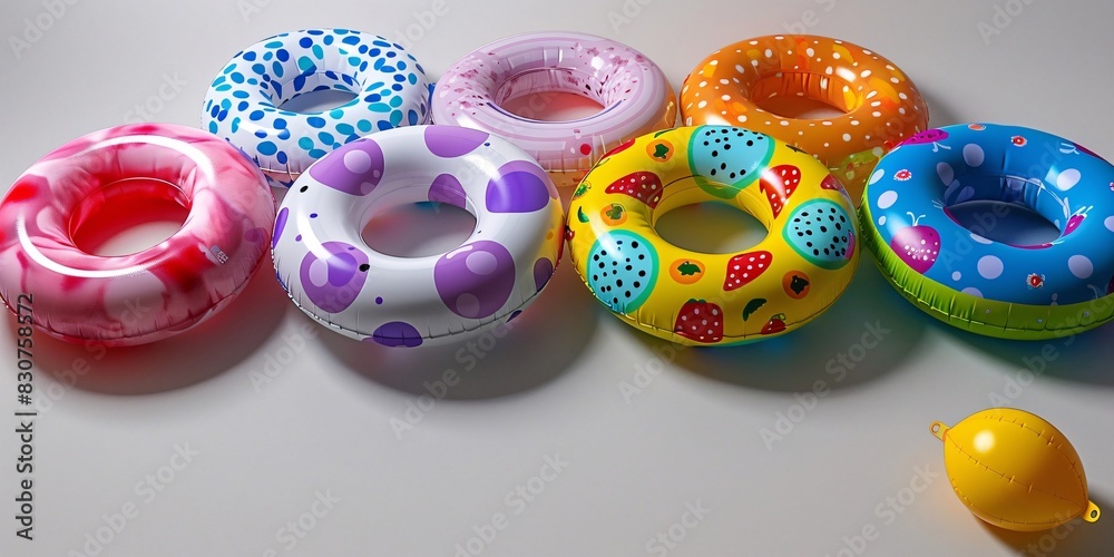 Vibrant Collection of Fun-themed Floating Rings Vibrant Collection of Fun-themed Floating Rings