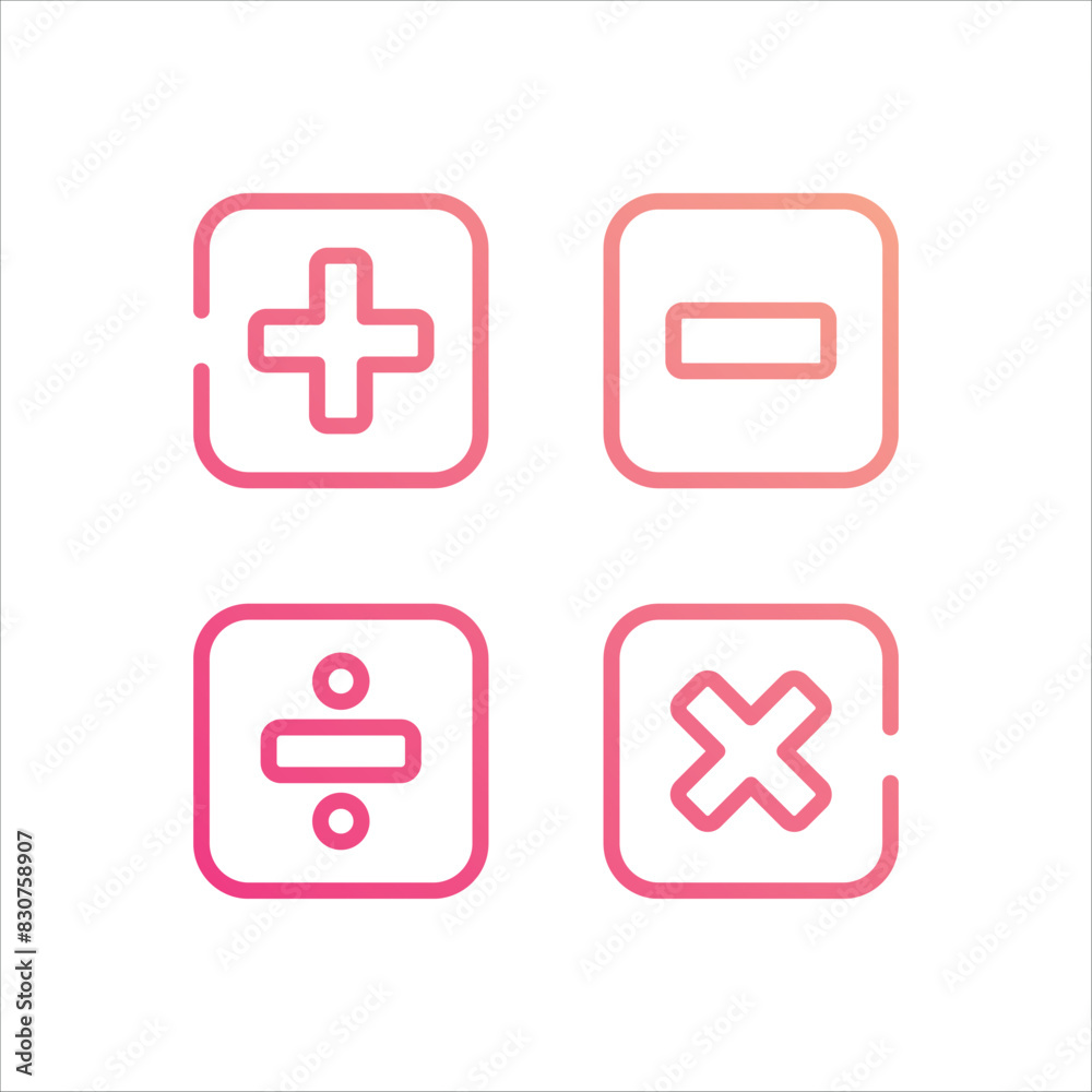 Elementary Maths vector icon Elementary Maths vector icon