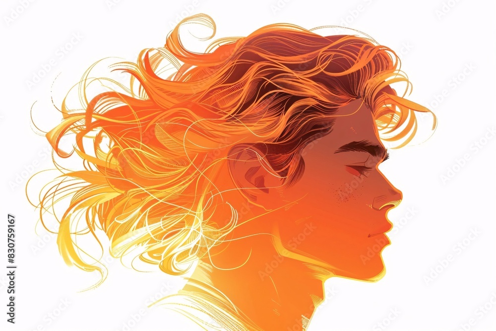 Animated Portrait of a Person with Fire Hair and Waves of Flame Animated Portrait of a Person with Fire Hair and Waves of Flame