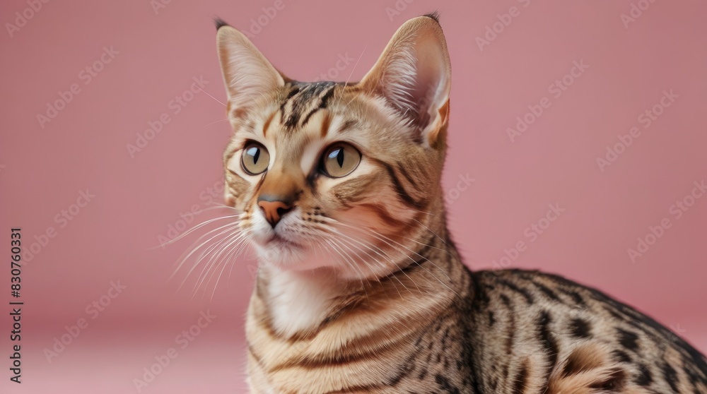 Minimalist Pink Cat Illustration 2 Minimalist Pink Cat Illustration 2