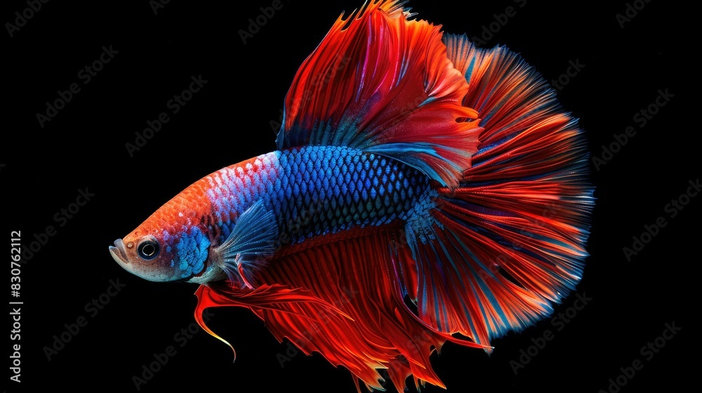Multi color Siamese fighting fish(Rosetail)(halfmoon),fighting fish,Betta splendens,on nature background with clipping path AI generated Multi color Siamese fighting fish(Rosetail)(halfmoon),fighting fish,Betta splendens,on nature background with clipping path AI generated