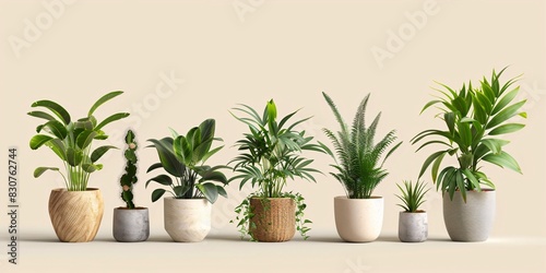 An Array of Potted Plants Showcasing Various Species and Pot Styles