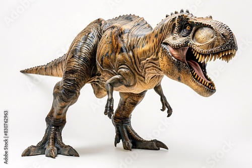 A Realistic T-Rex Statue Standing Erect