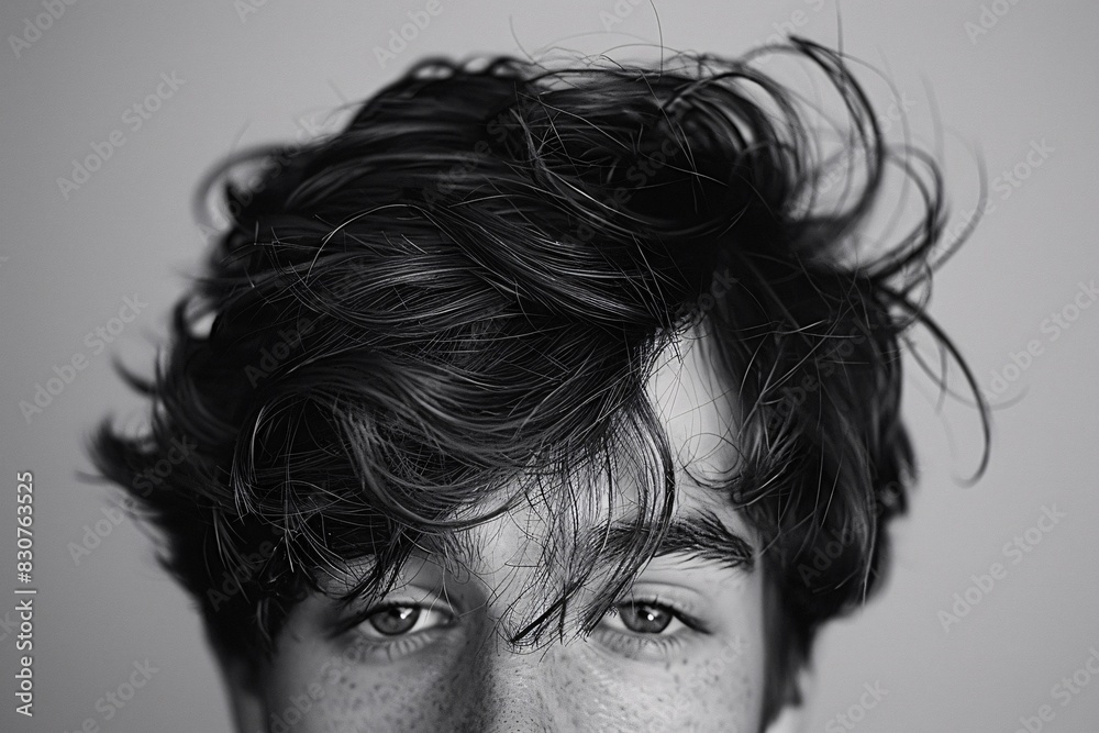 Obraz premium Introspective Youth: A Portrait of Youthful Expression and Confidence