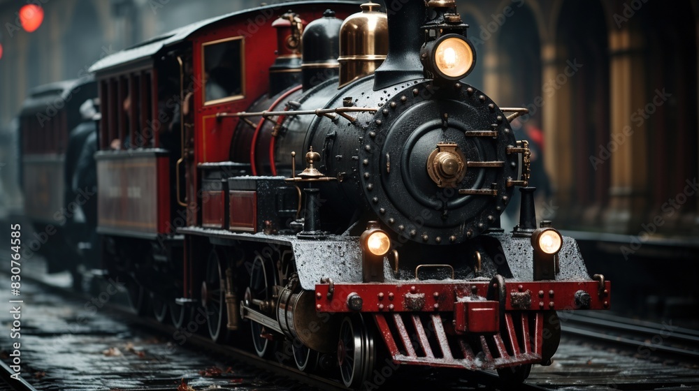 A Steam Train Chugging Through a Snow Covered Forest A Steam Train Chugging Through a Snow Covered Forest