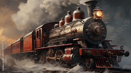 A Steam Train Chugging Through a Snow Covered Forest