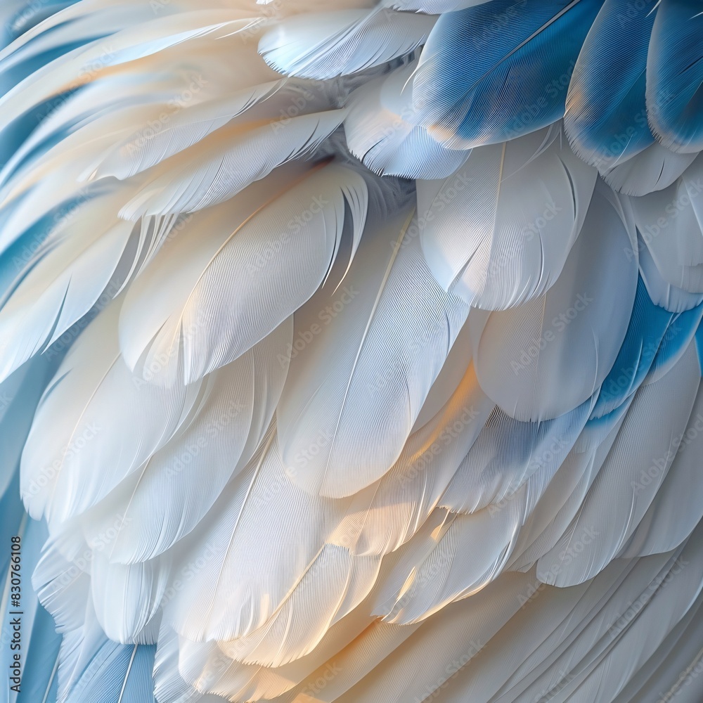 Naklejka premium Feathery Majesty: A Close-up View of a Peacock Feather