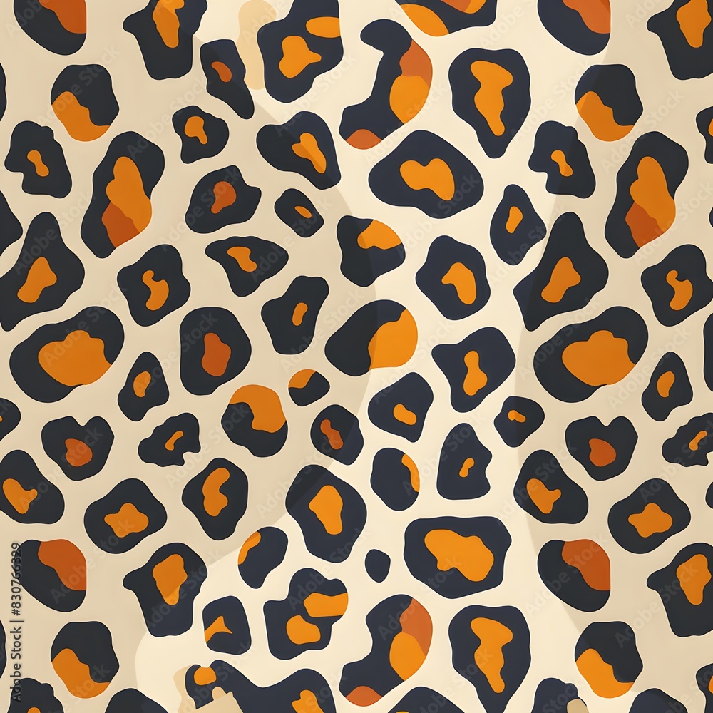 Print leopard comprises a dense array of irregular, abstract shapes characteristic of a leopard's spots, varying in sizes Print leopard comprises a dense array of irregular, abstract shapes characteristic of a leopard's spots, varying in sizes