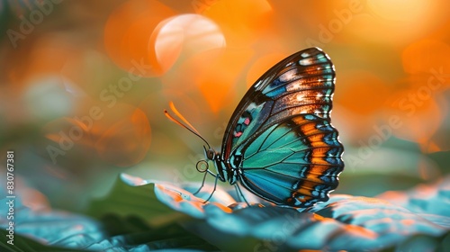 Vivid Butterfly in a Floral Encounter