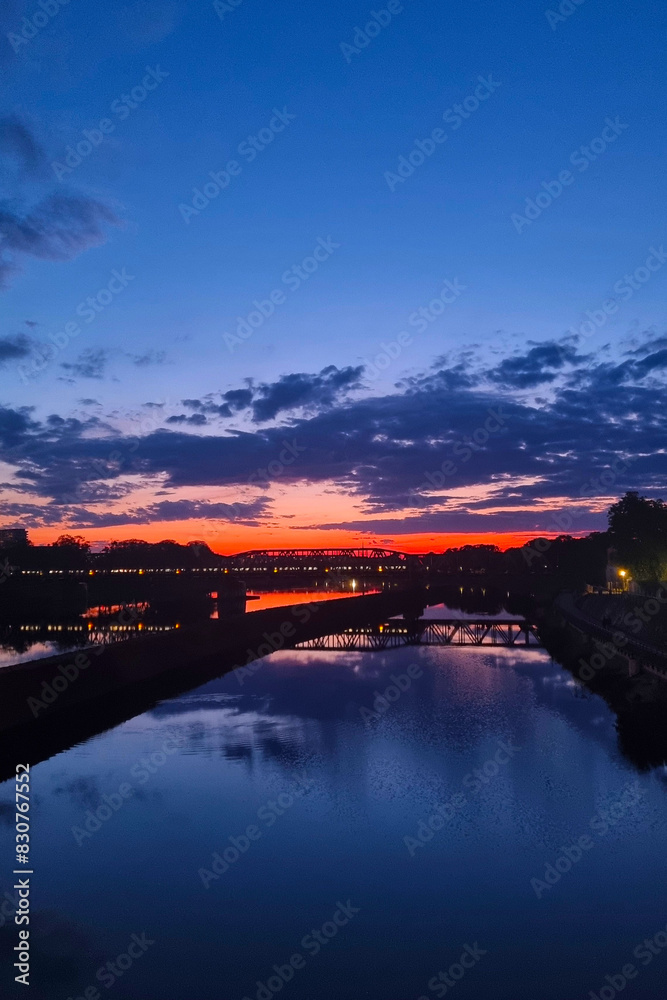 Stunning Sunset Over River with Dramatic Cloudscape and Reflections Perfect for Wall Art or Travel Posters