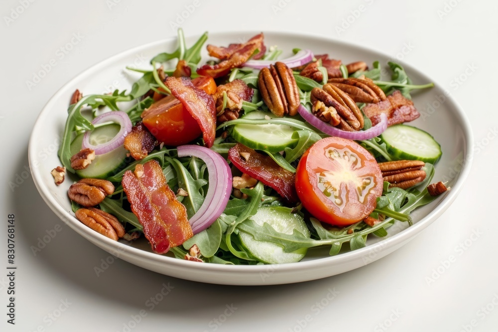 Savory Arugula Salad with Red Onion and Cherry Tomatoes