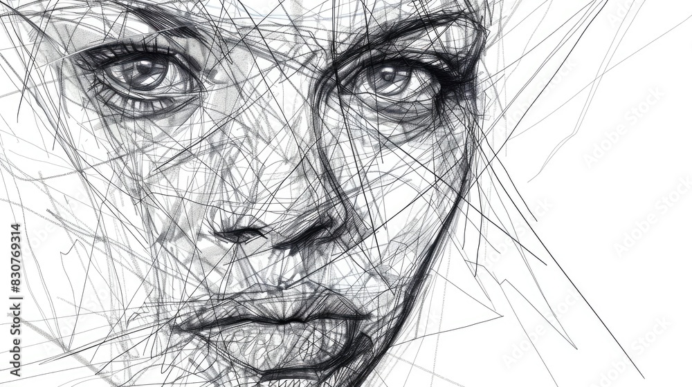 Fototapeta premium Straightforward Depiction with Line Sketches