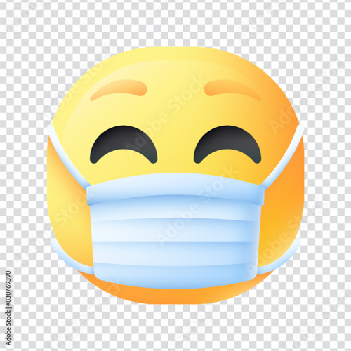 Mask emoji vector icon design in eps 10