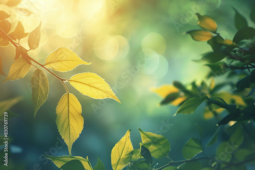 Serene Sunlit Leaves with Soft Focus Background