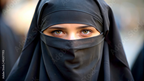 Portrait of a woman in a niqab photo